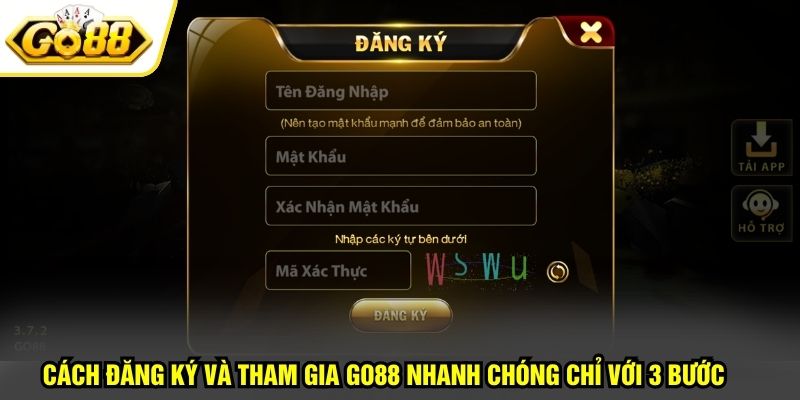 GO88 17 Cách đăng ký và tham gia GO88 nhanh chóng chỉ với 3 bước